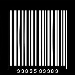 Barcode Data: The universal symbol of modern commerce, a meticulously rendered barcode, displayed prominently against a stark, solid backdrop.