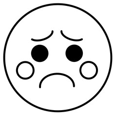 Obraz premium The icon of a face emoji that expresses deep sadness