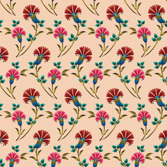 seamless color full paisley flower leaf bunch pattern