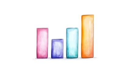 A colorful bar graph illustrating data trends with varying heights, showcasing a visual representation of statistical information.