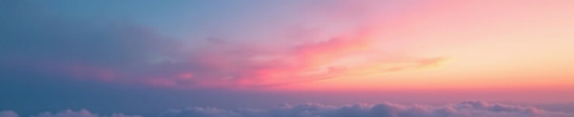 Obraz premium Soothing gradient sky with gentle sunset hues , serene, nature, sky