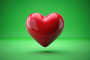 3D Red Heart Rotation Animation 4K Green Screen