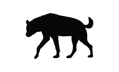 Hyena silhouette, Wild animal icon, Hyena line art, Predator illustration on white background