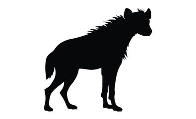 Hyena silhouette, Wild animal icon, Hyena line art, Predator illustration on white background