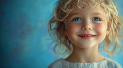 A naturally happy child, smiling with a vibrant and energetic expression.