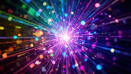 Abstract Light Structures, Multicolored Sparkle Background
