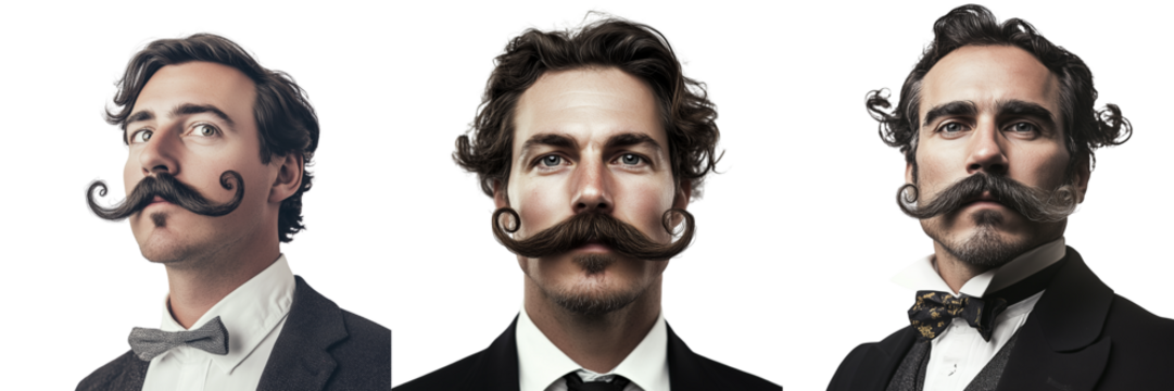 Set of Excited male presenter in a black tuxedo and tall cylinder hat with arms outstretched on transparent png background. Ai generated - Powered by Adobe