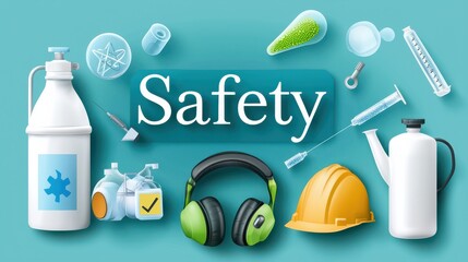 Safety awareness poster design workplace graphic content informative environment flat design concept