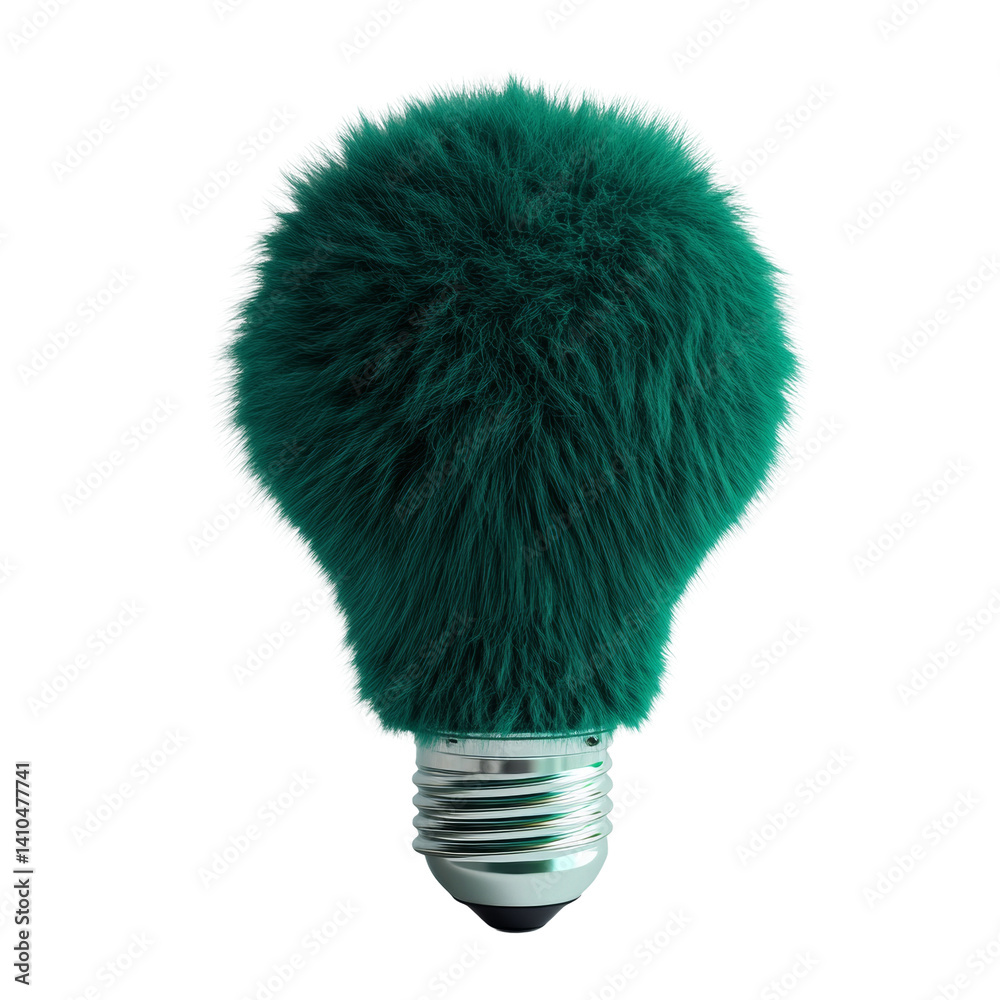Poster conceptual fuzzy light bulb, an odd idea with a soft and warm inspiration