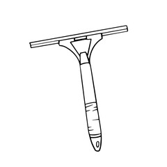 window squeegee tool doodle sketch drawing with a rubber blade and handle, used for cleaning windows, mirrors, and smooth surfaces. Ideal for icons or coloring