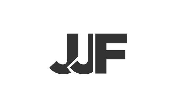 JJF logo design template with strong and modern bold text. Initial based vector logotype featuring simple and minimal typography. Trendy company identity.