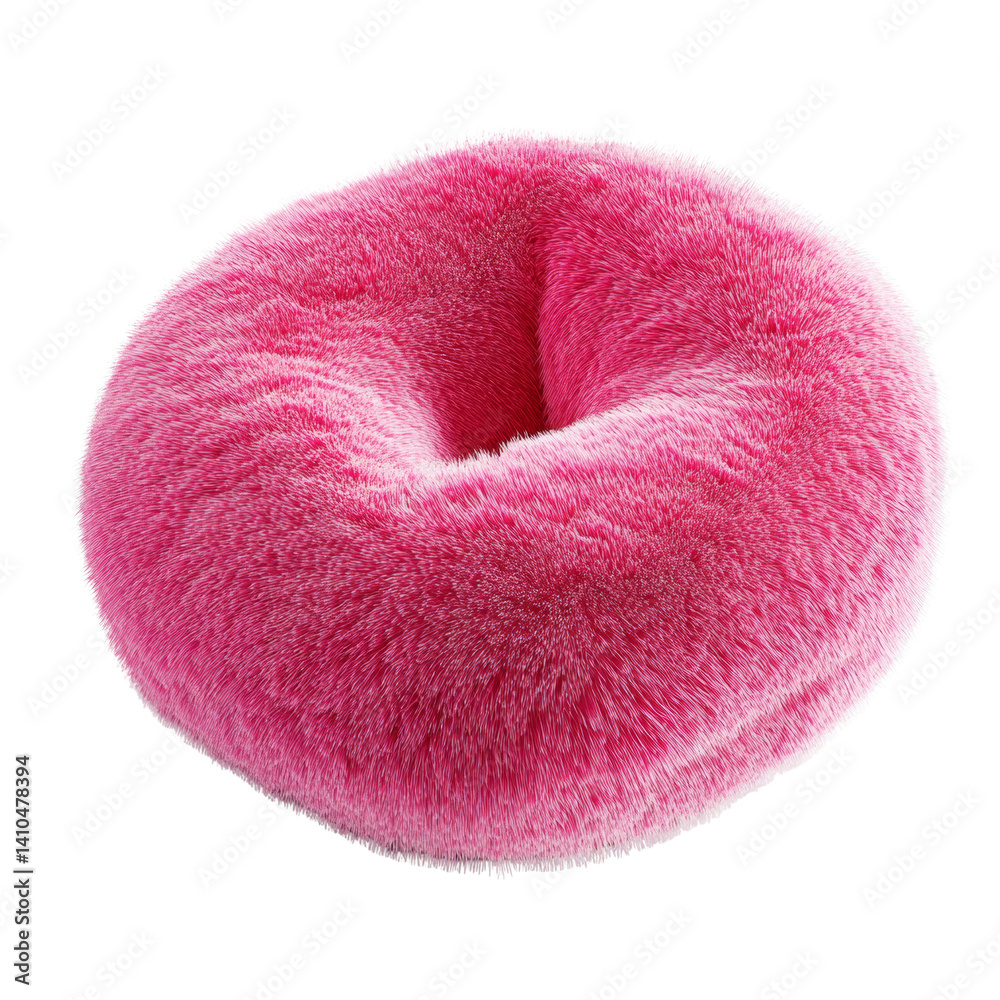 Leinwandbilder abstract rendering of a fuzzy pink donut-shaped form on a white background