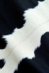 Obraz premium Close-up black & white spotted cowhide, textured detail, cowhide, close-up