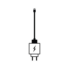 Simple Line Art Illustration of a Mobile Phone Charger