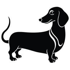 Cute black and white beagle puppy vector illustration, a happy canine pet drawing