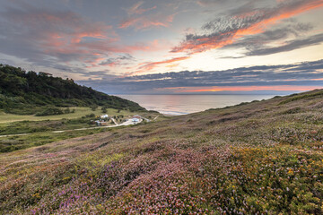 Fototapeta premium Sunset over Erretegia Beach Bidart France
