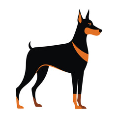Cute black canine vector illustration of an isolated dog silhouette