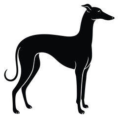 Black dog silhouette vector illustration isolated on white