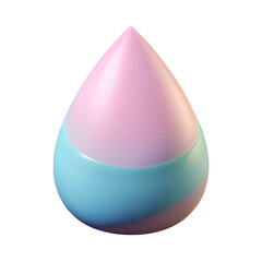  Abstract 3D Teardrop with Pastel Pink and Blue Swirl
