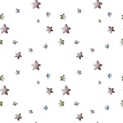 Vibrant watercolor stars pattern for textile and wrapping design