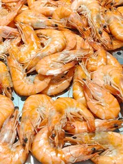 Shrimp at the supermarket fish market
