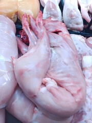 Rabbit meat in the supermarket