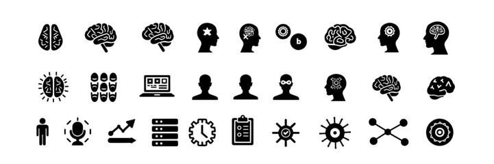 Neurotechnology & Brain Science Icons Set
