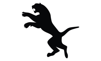 Black panther silhouette, Wild cat vector, Panther animal graphic, Jungle predator illustration