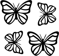 Seamless abstract pattern with butterflies and organic shapes