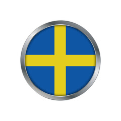Obraz premium Sweden flag, button, badge