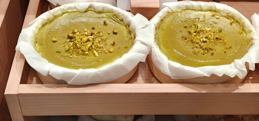 Homemade desserts based on pistachios.