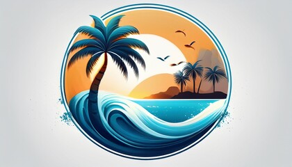 vector illustration of a tropical island