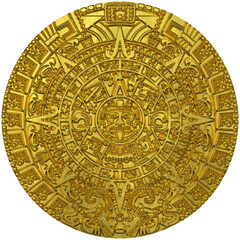 golden maya calendar isolated