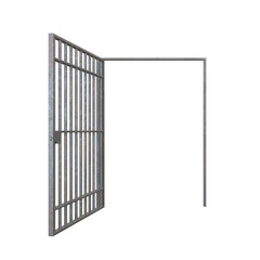 Old Jail Door, 3d illustration isolated on white background