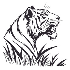 Tiger head Silhouette vector design