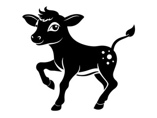 Cute Dancing Calf Vector & SVG,  Calf Silhouette Vector Design