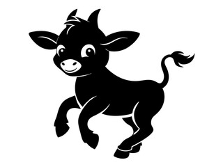 Cute Dancing Calf Vector & SVG,  Calf Silhouette Vector Design