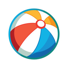 Obraz premium Beach ball icon silhouette vector with white background