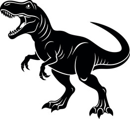 Classic T-Rex Roar Vector – Open-Mouth Dinosaur Clipart for Jurassic and Prehistoric Designs