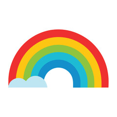 Joyful rainbow artwork in clean flat style for fun children illustrations
