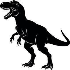 Minimalist Dinosaur Silhouette Vector – Simple T-Rex Clipart for Icons, Logos, and Modern Art