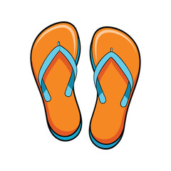 Flip flops icon silhouette vector with white background
