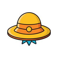 Fototapeta premium Sun hat icon silhouette vector with white background