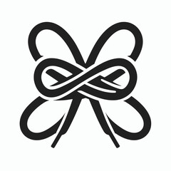 Shoelace Knot Silhouettes in black on a white background