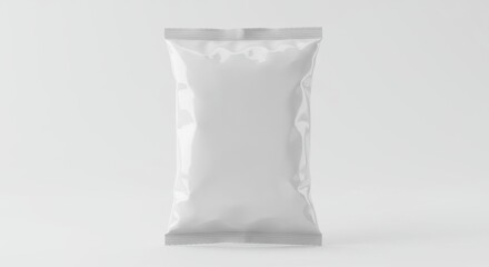 Sealed Matte-Finish Potato Chip Packet on White Background
