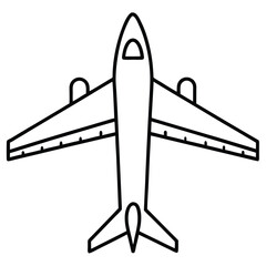 Airplane vector in smooth silhouette design for flying concept visuals
