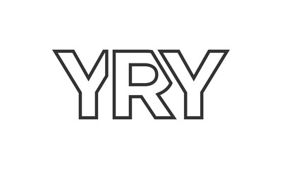 Obraz premium YRY logo design template with strong and modern bold text. Initial based vector logotype featuring simple and minimal typography. Trendy company identity.