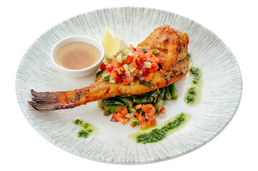 restaurant food on a white background