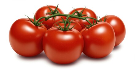Bunch of Fresh Organic Tomatoes with Vivid Colors and Realistic Textures