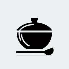 Fototapeta premium Sugar Bowl Lid Silhouettes in black on a white background